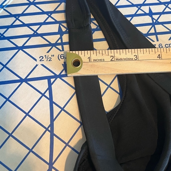 NWOT ASOS SWIM SZ 14 BLACK HI CUT CHEEKY GATHERED DETAIL AT BUST WIDE STRAPS - Picture 6 of 6